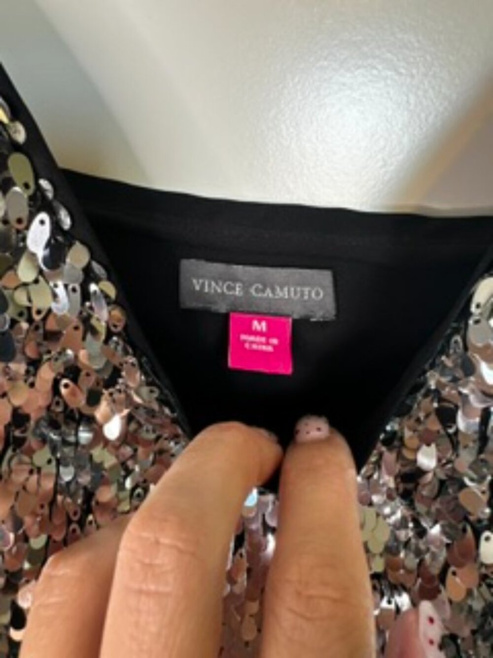 Vince Camuto Fun Sparkly Sequins Tank Top - Picture 3 of 4